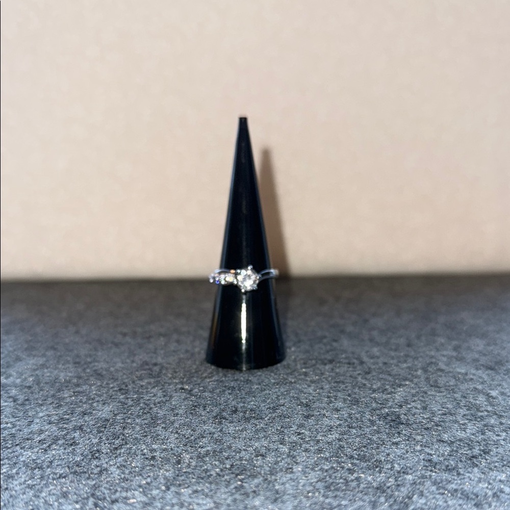 Timeless‎ Silver Solitaire Ring with Prong Setting